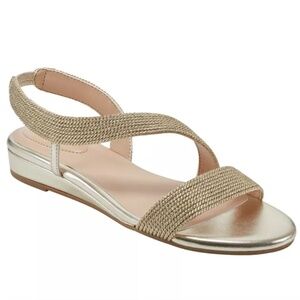 NWOB Bandolino Kalinar Wedge Sandal- Sz 9/Gold